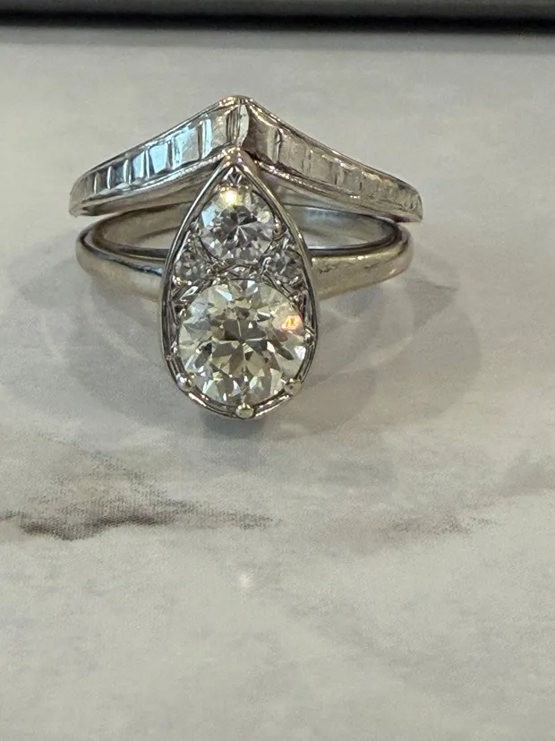 Before: an inherited diamond ring with a high-set head